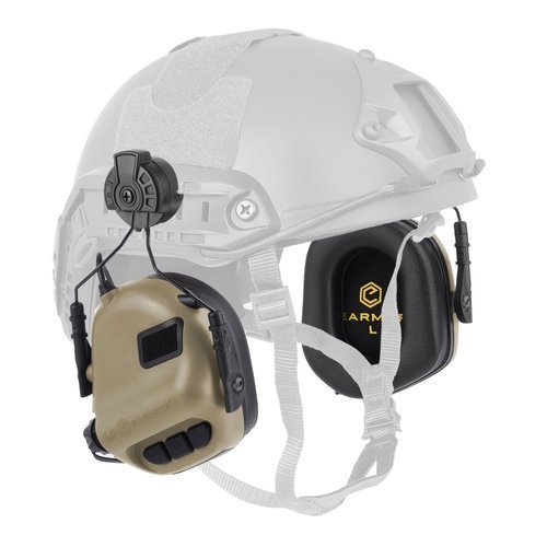 Earmor - Hearing Protection Earmuff M31H for FAST Helmets - Coyote Tan - M31H for ARC Helmet Rails-CT