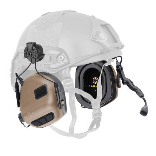 Earmor - M32H PLUS Communication Headset for Helmets - ARC Mount - Coyote - M32H-TN/ARC (PLUS)