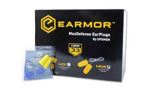 Earmor - MaxDefense Foam EarPlugs - M02 - BOX 100 pcs