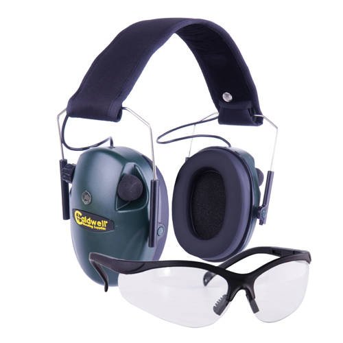 Caldwell - Aktywne ochronniki słuchu E-Max Low Profile z okularami